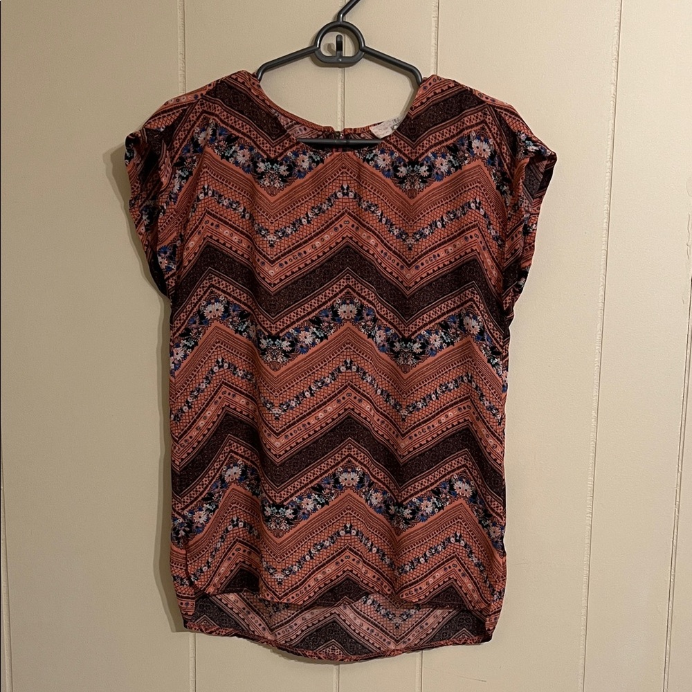 Pink Republic Multicolor Chevron Blouse Size XS